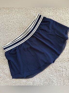 New Balance Navy Blue Athletic Skort with Striped Elastic Waistband size L